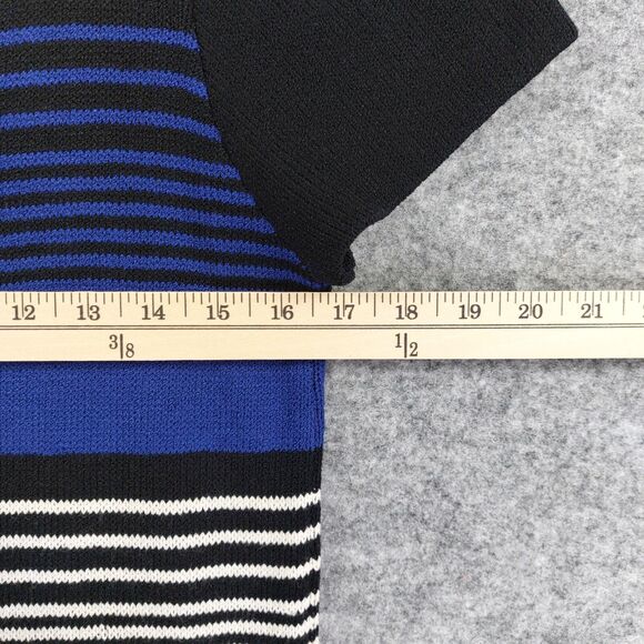 VTG St John by Marie Gray Dress Sz S Santana Knit Wide Stripe Short Sleeve Class - Picture 3 of 11